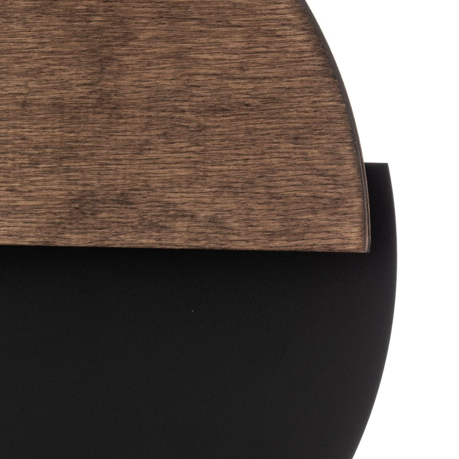 Applique murale LED Luna S en bois, noir, Ø 26 cm