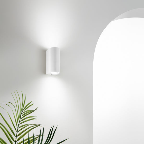 Applique d'extérieur ONE en aluminium, blanc, 2 lumières, hauteur 13 cm, IP54