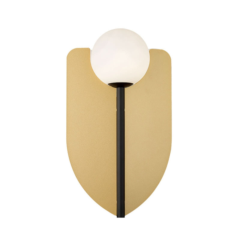 Applique murale Fedora en verre, doré et blanc, hauteur 37,5 cm