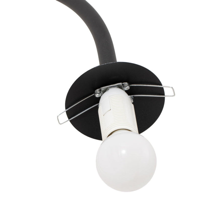 Lampadaire Nova en verre, noir et blanc satiné, hauteur 155 cm