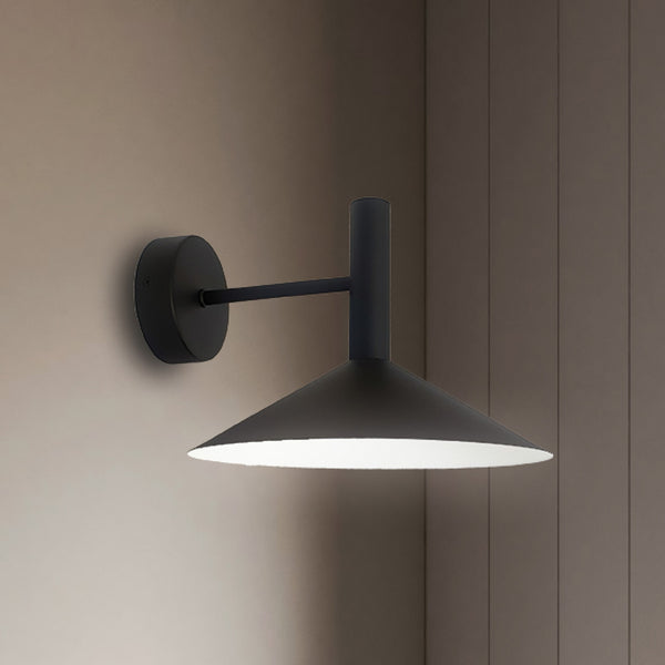 Applique murale LED Marsi en acier, noir, Ø 25 cm