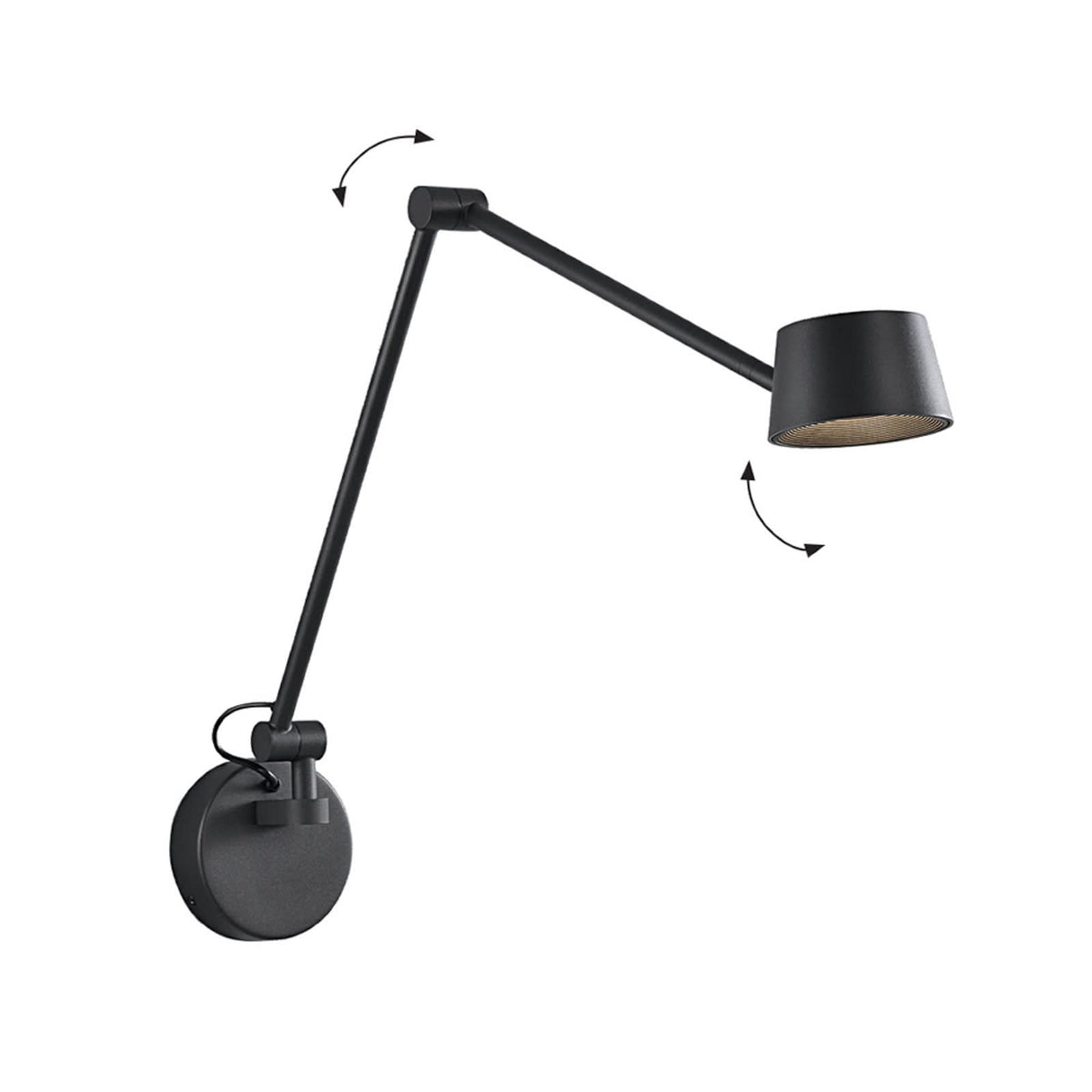 Applique murale LED Savina en aluminium, noir, hauteur 98 cm