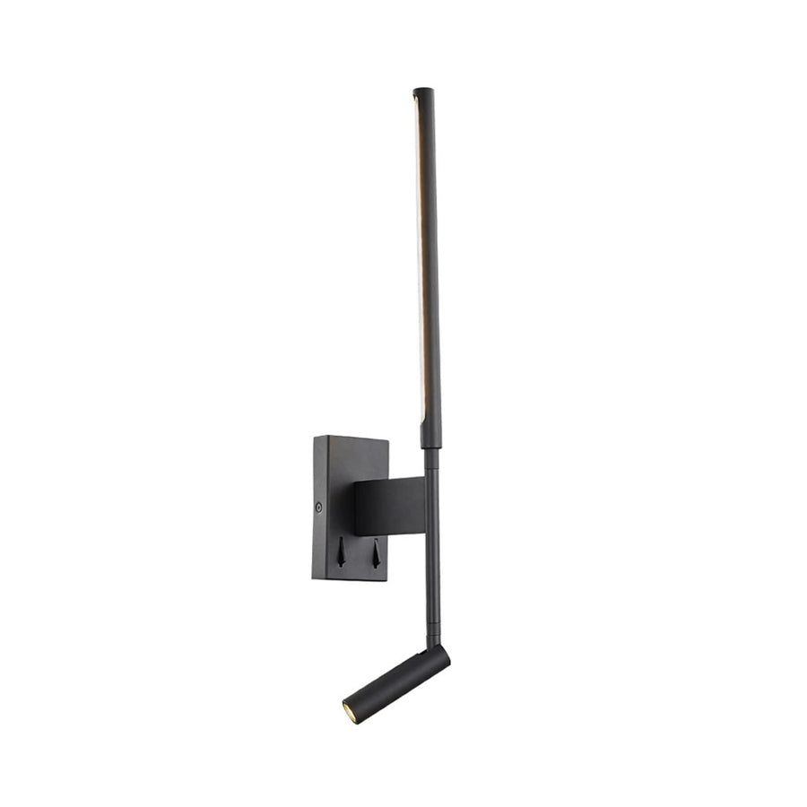 Applique murale LED Nido en aluminium, noir et transparent, hauteur 51,5 cm