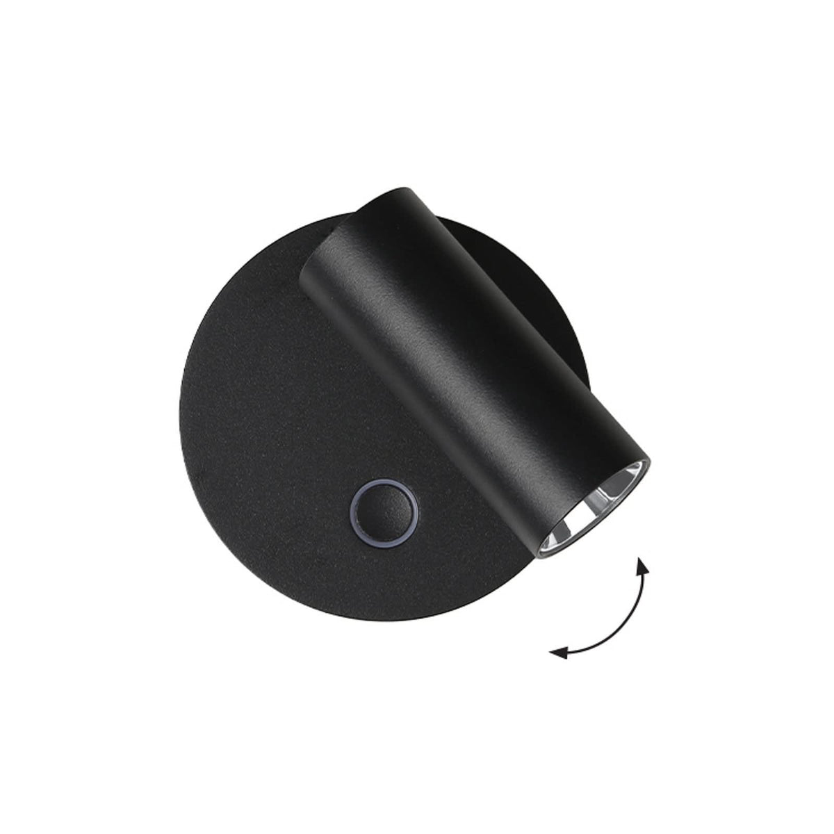 Applique murale LED Tara en métal, noir, Ø 8,6 cm