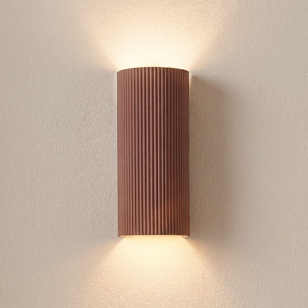 Applique murale Colja en plâtre, marron, 2 lumières, hauteur 30,5 cm