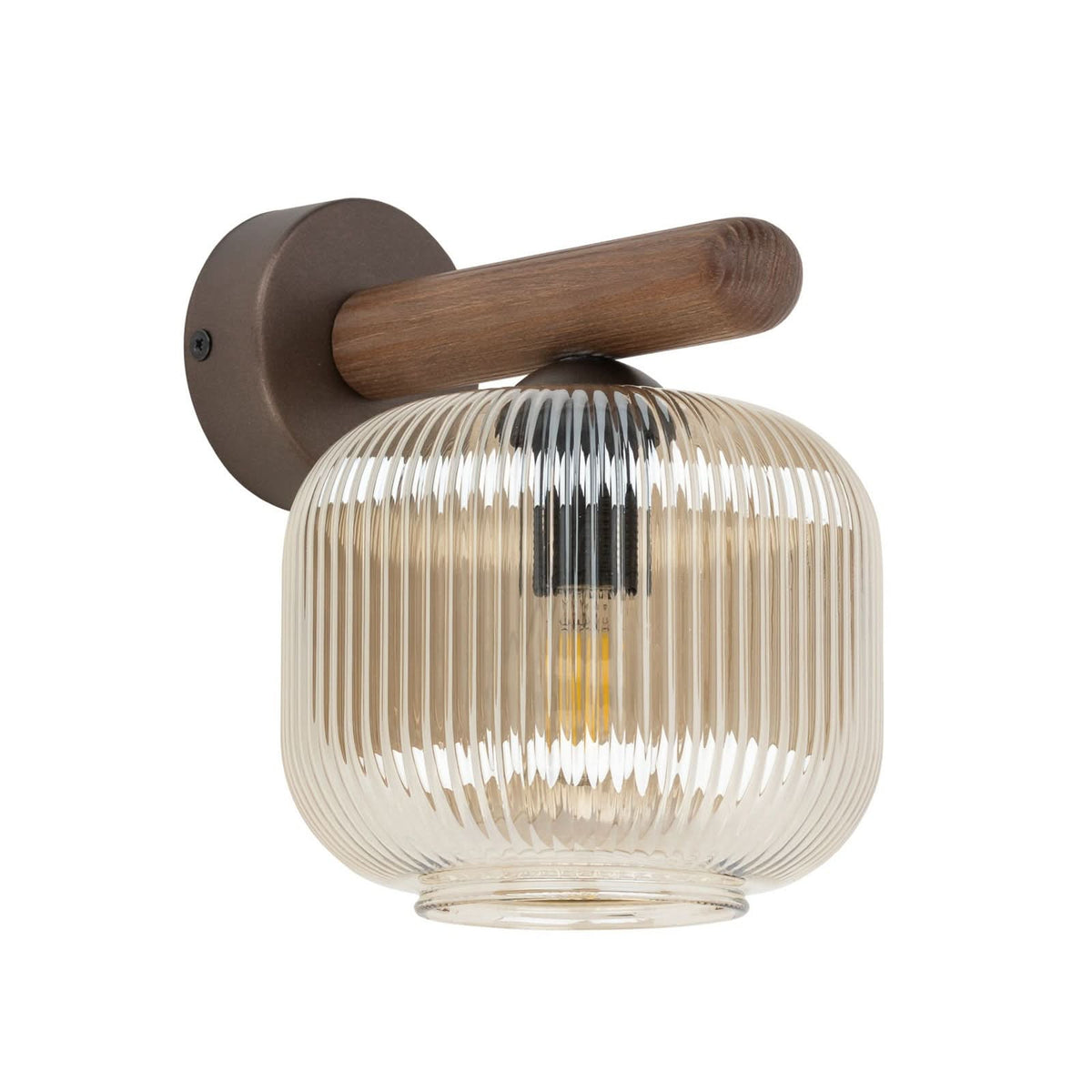 Applique murale Salvia en verre, beige, hauteur 20 cm