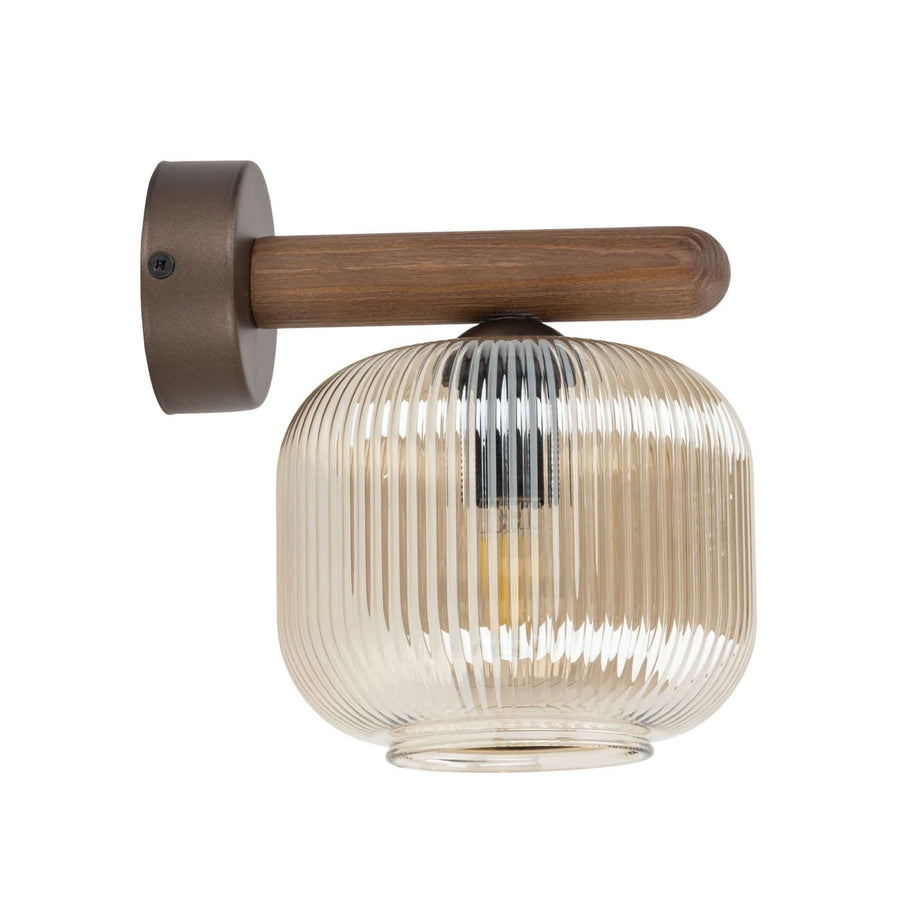 Applique murale Salvia en verre, beige, hauteur 20 cm