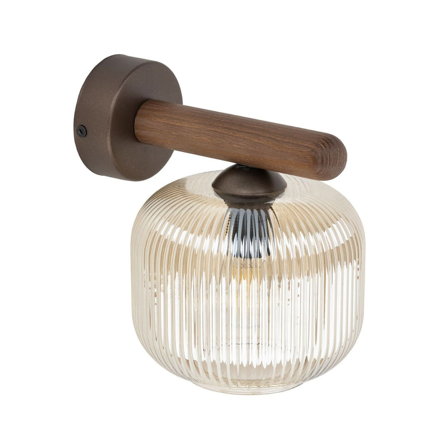 Applique murale Salvia en verre, beige, hauteur 20 cm