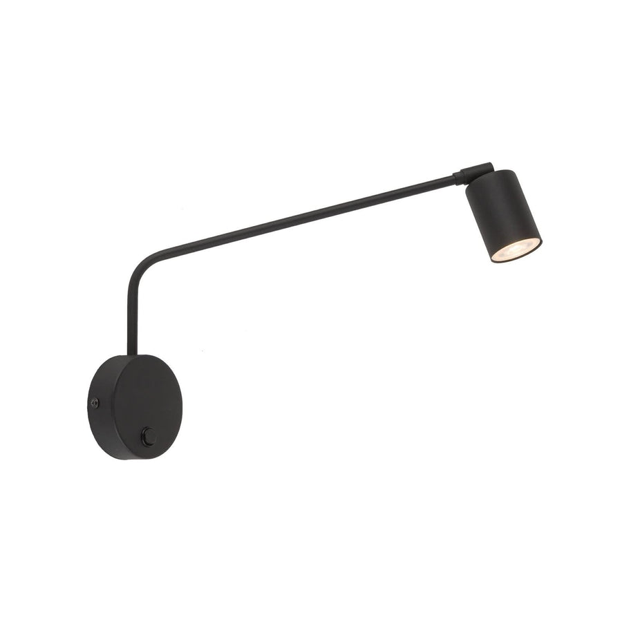 Applique murale Nex en métal, noir, hauteur 27 cm