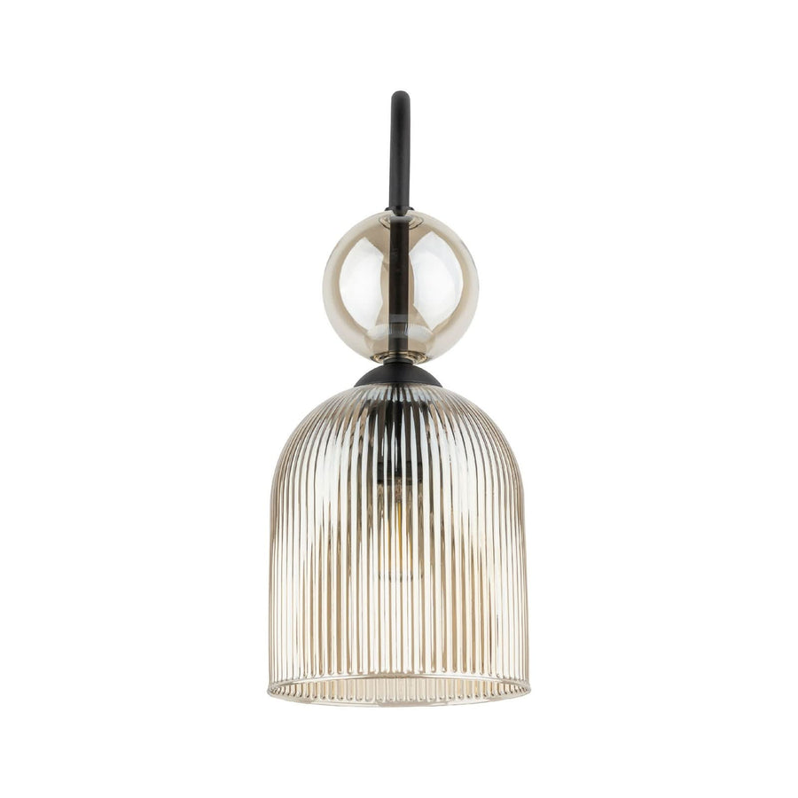 Applique murale Sophia en verre, gris et noir, hauteur 33,5 cm
