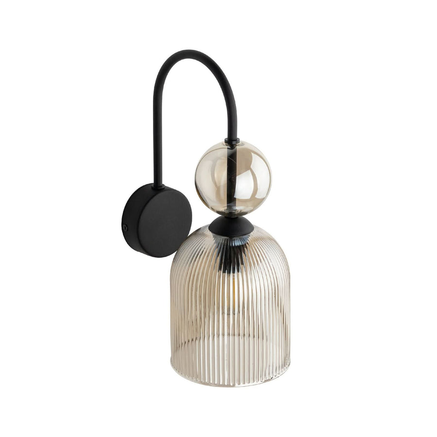 Applique murale Sophia en verre, gris et noir, hauteur 33,5 cm