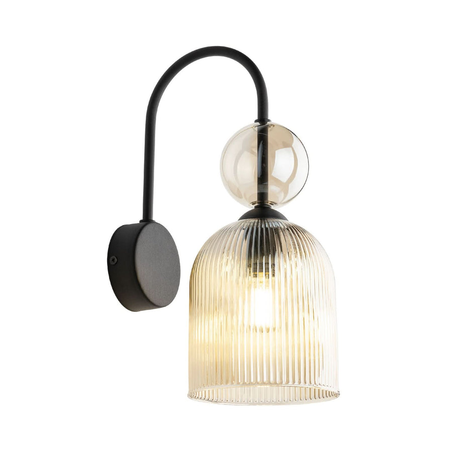 Applique murale Sophia en verre, gris et noir, hauteur 33,5 cm