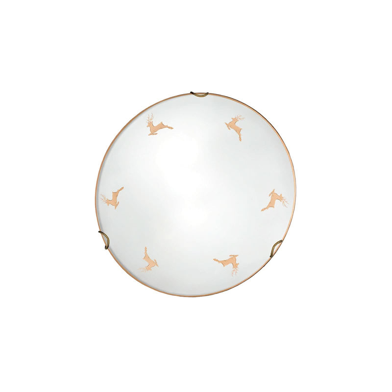 Applique murale Kolarz Nonna en verre, blanc et doré, Ø 30 cm, 60 W, hauteur 8 cm