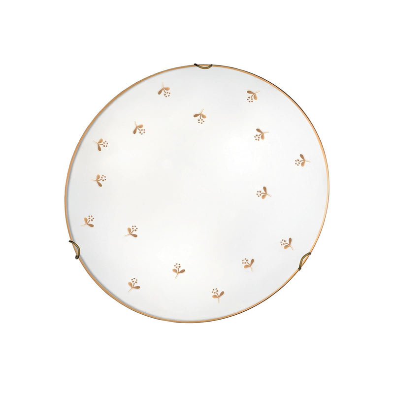 Applique murale Kolarz Nonna en verre, blanc et doré, 2 lumières, Ø 40 cm, 60 W, hauteur 9 cm, modèle 2