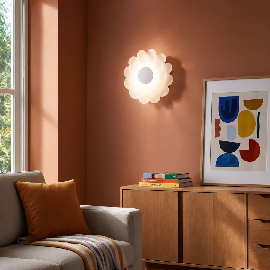 Applique murale LED Bloem, blanc, Ø 37,8 cm