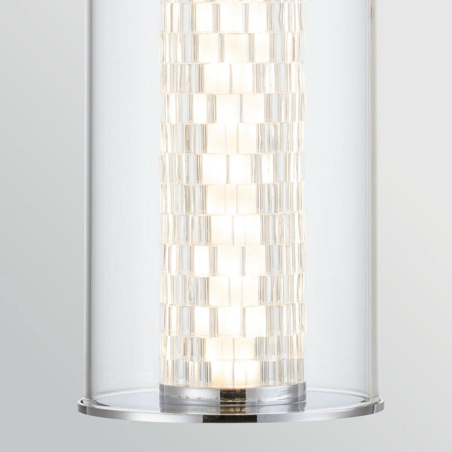Applique murale LED Espada en verre, chromé poli et transparent, Ø 16 cm, IP44