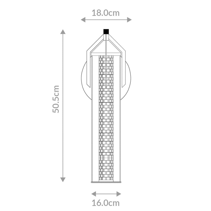Applique murale LED Espada en verre, chromé poli et transparent, Ø 16 cm, IP44