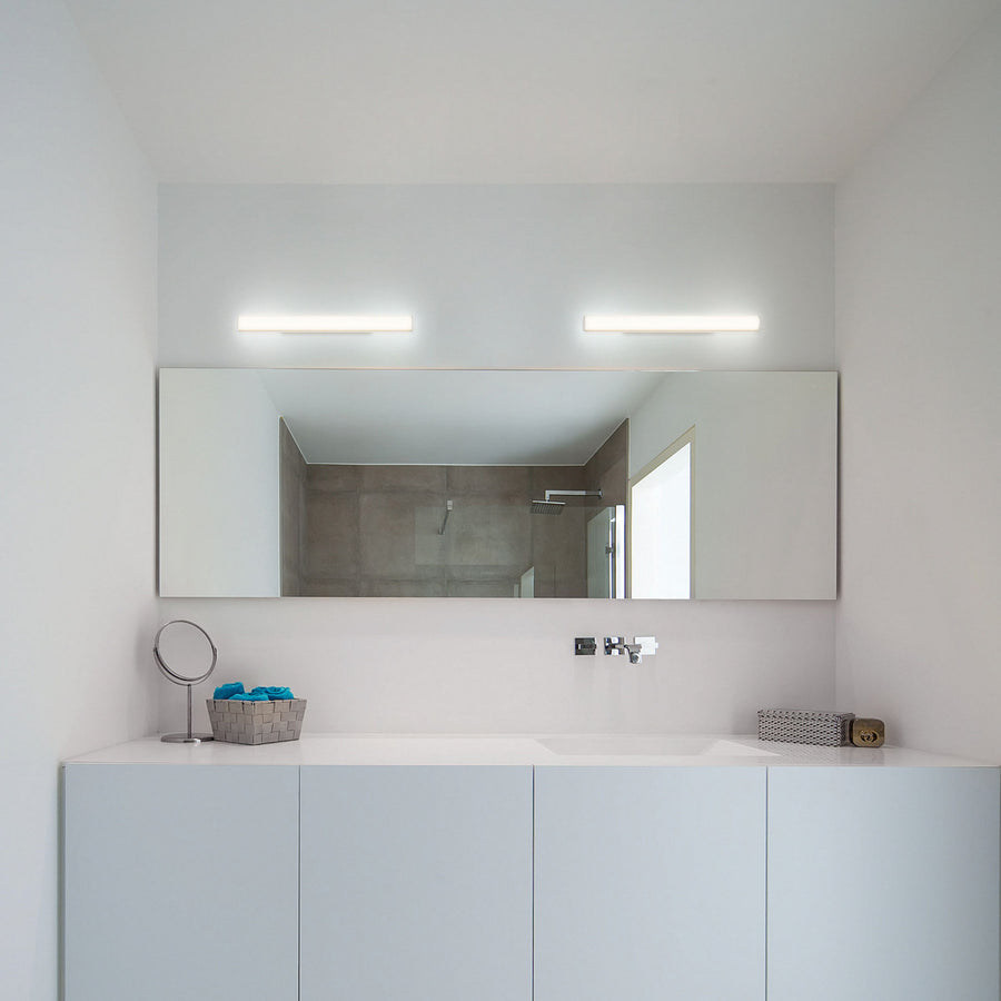 Applique murale LED Mirba 2.0 en aluminium, blanc et noir, hauteur 4 cm, IP44