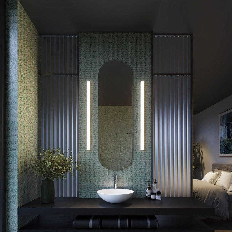 Applique murale LED Mirba 3.0 en aluminium, blanc et noir, hauteur 4 cm, IP44