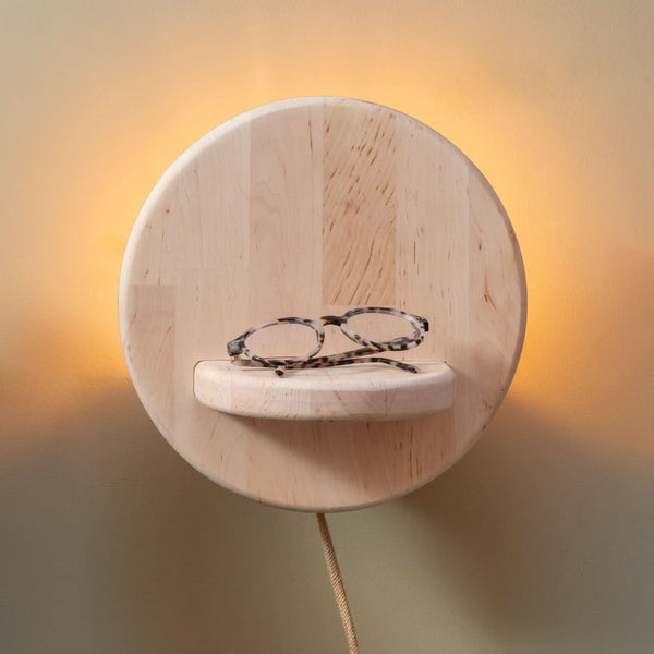 Applique murale Corsica en bois, Ø 18 cm