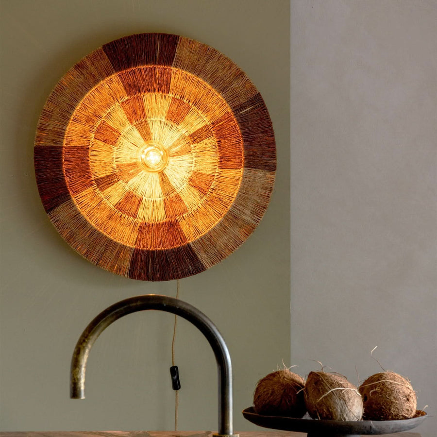 Applique murale Serengeti en tissu, marron et beige, Ø 60 cm