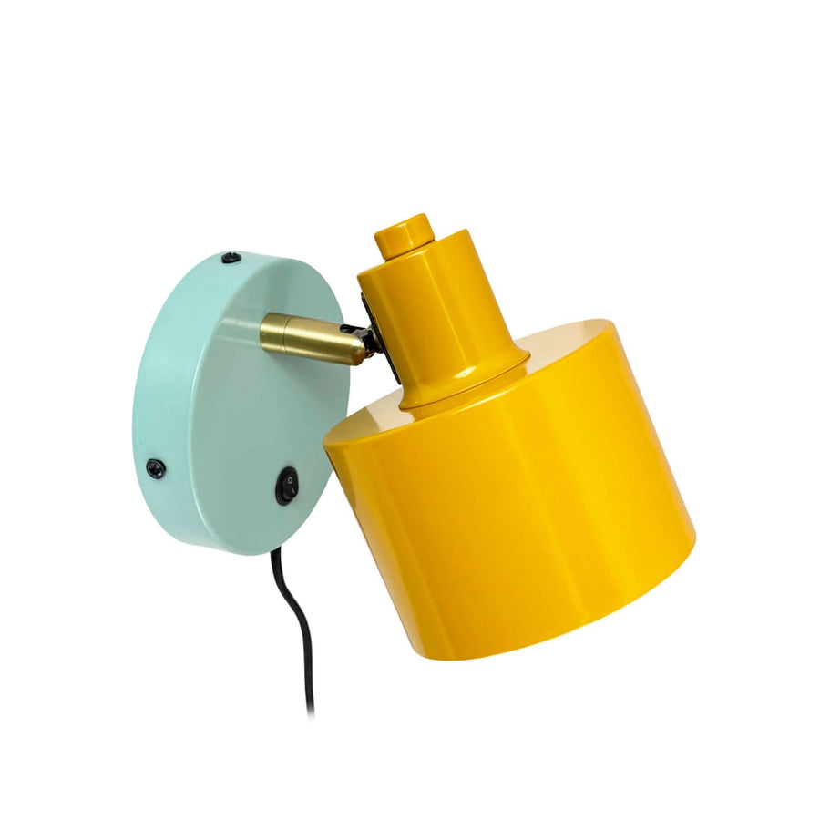 Applique murale Ocean en métal, jaune et turquoise, hauteur 15,5 cm