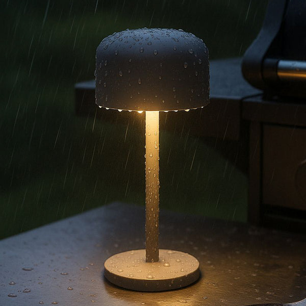 Lampe à poser d'extérieur LED rechargeable Finley en métal, gris, Ø 8,7 cm, IP54