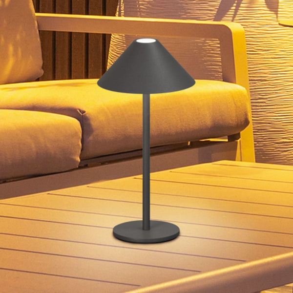 Lampe à poser d'extérieur LED rechargeable Prato en métal, gris, Ø 12,5 cm, IP54