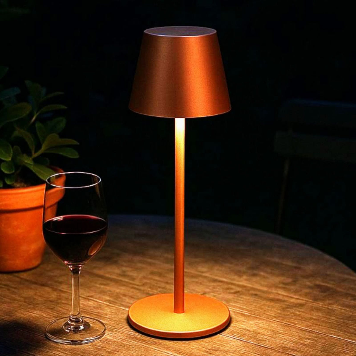 Lampe à poser d'extérieur LED rechargeable Viletto en métal, rouille, Ø 11 cm, IP54