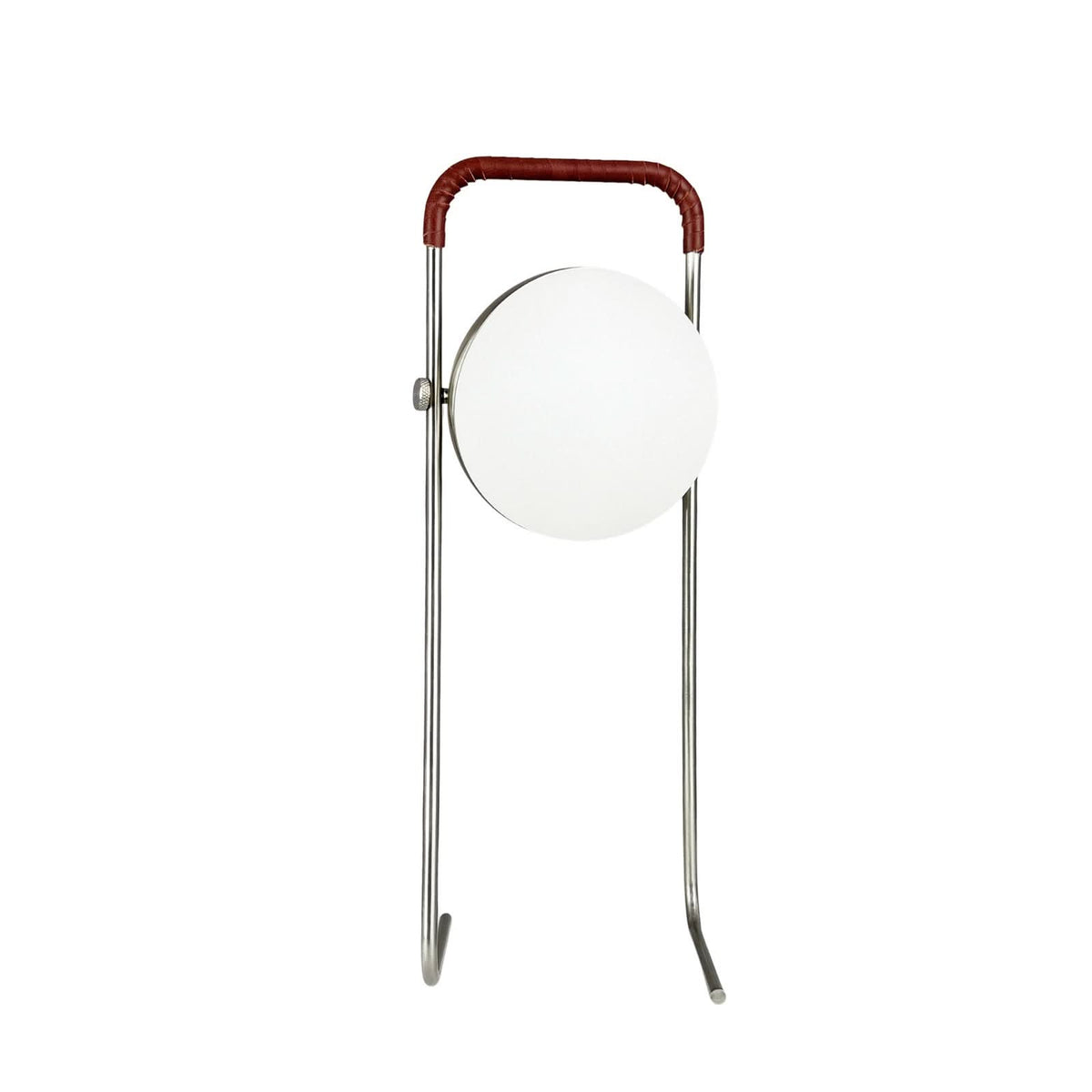Lampe à poser d'extérieur LED rechargeable Mova en métal, chromé et rouge foncé, hauteur 31 cm, IP44