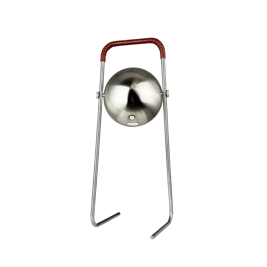 Lampe à poser d'extérieur LED rechargeable Mova en métal, chromé et rouge foncé, hauteur 31 cm, IP44