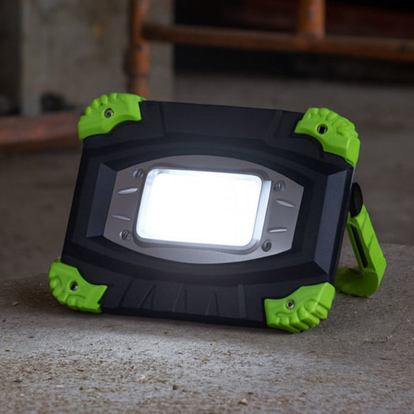 Projecteur d'extérieur LED rechargeable 850947, noir et vert, hauteur 12,5 cm, IP44