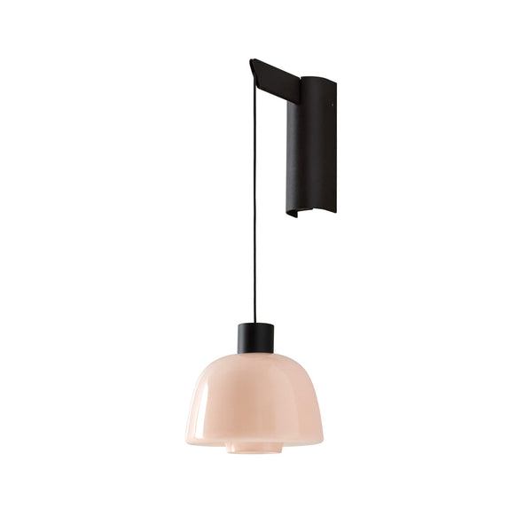 Applique murale LED Drep A/01 en verre, rosé et noir, hauteur 39,8 cm