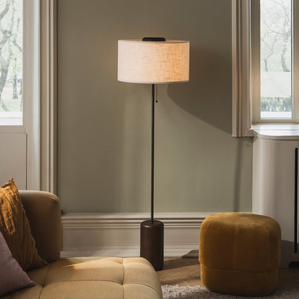 Lampadaire Bosco en chêne, beige et marron, hauteur 144 cm