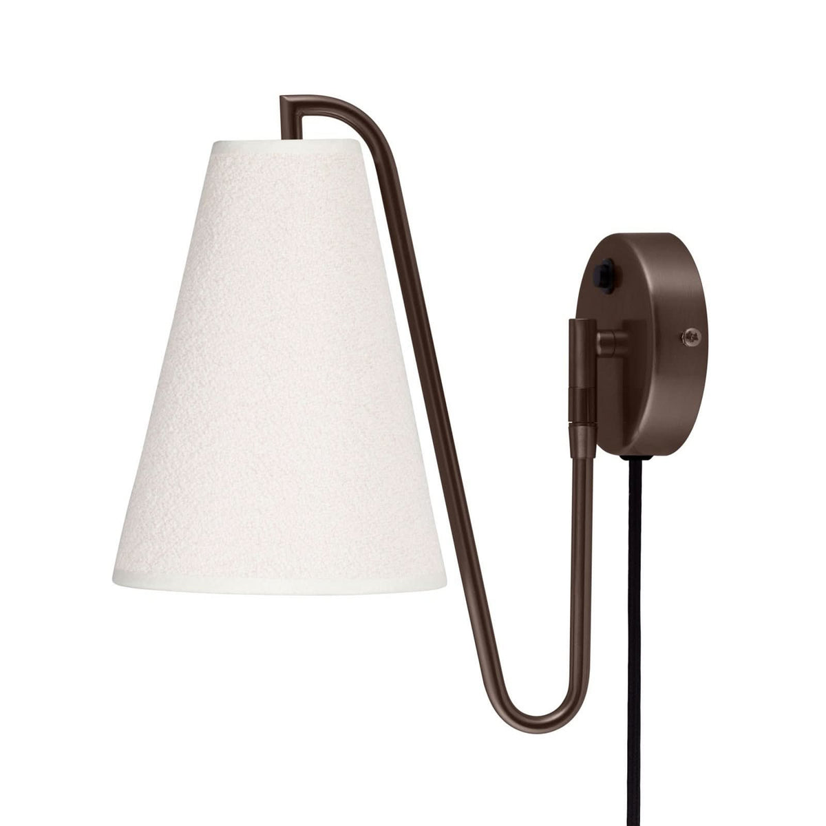 Applique murale Lou en tissu, bronze et blanc, Ø 14 cm