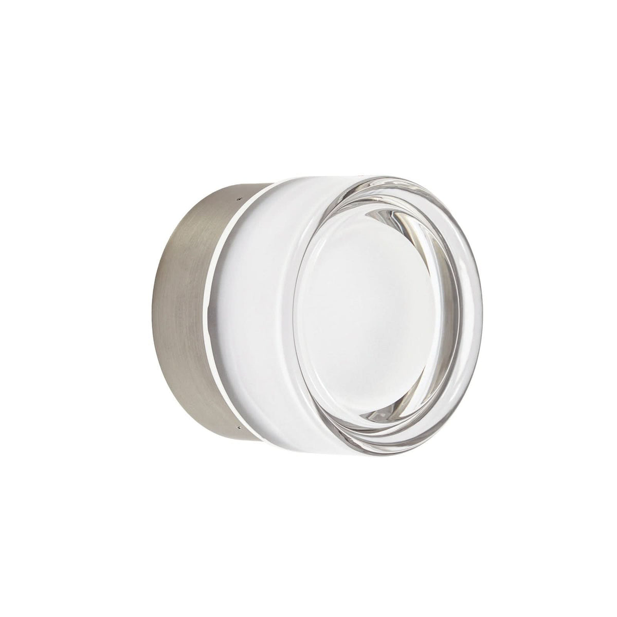 Applique murale LED Somber en verre, nickel et transparent, Ø 12,5 cm, IP44