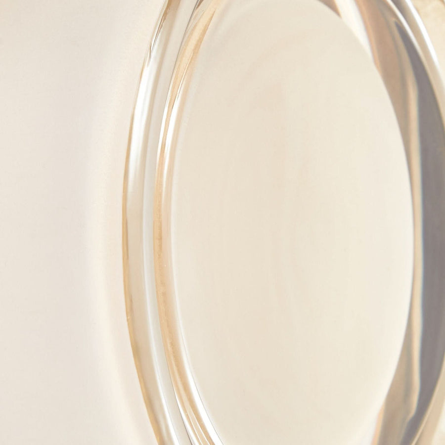 Applique murale LED Somber en verre, doré et ambre teinté, Ø 12,5 cm, IP44