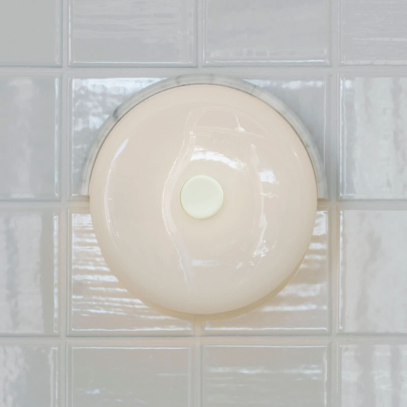 Applique murale LED Trip en verre, blanc marbré et blanc brillant, hauteur 19 cm