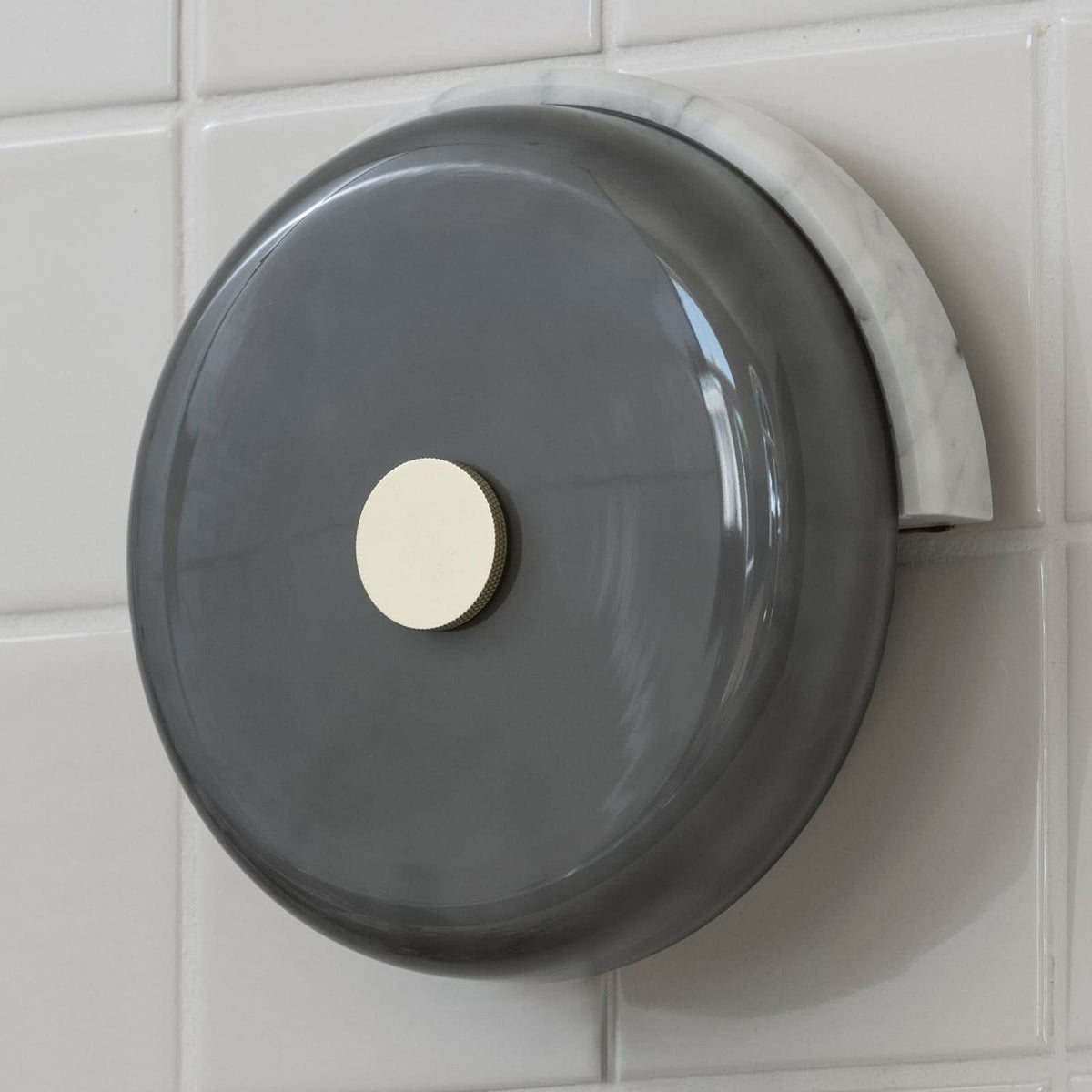 Applique murale LED Trip en verre, gris marbré et gris brillant, hauteur 19 cm