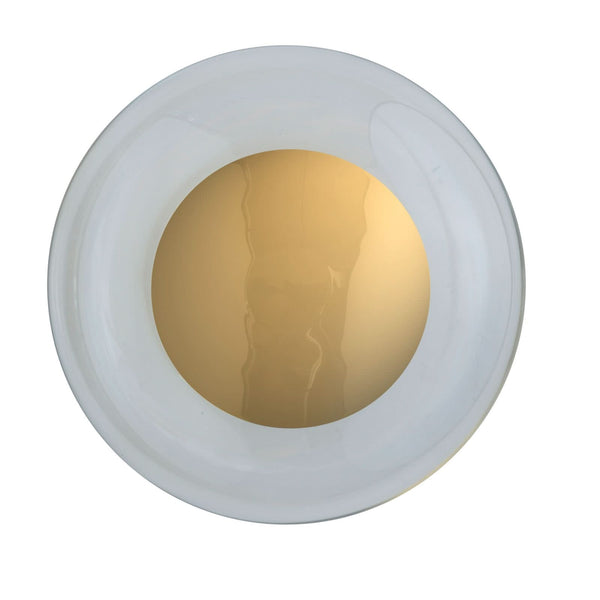 Applique murale Horizon Surface en verre, transparent et doré brillant, Ø 29 cm