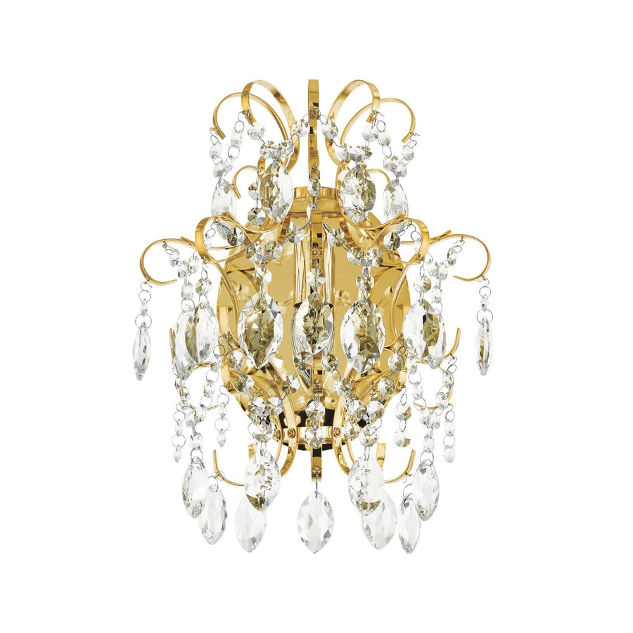 Applique murale Fenoullet en verre, laiton et transparent, hauteur 37 cm
