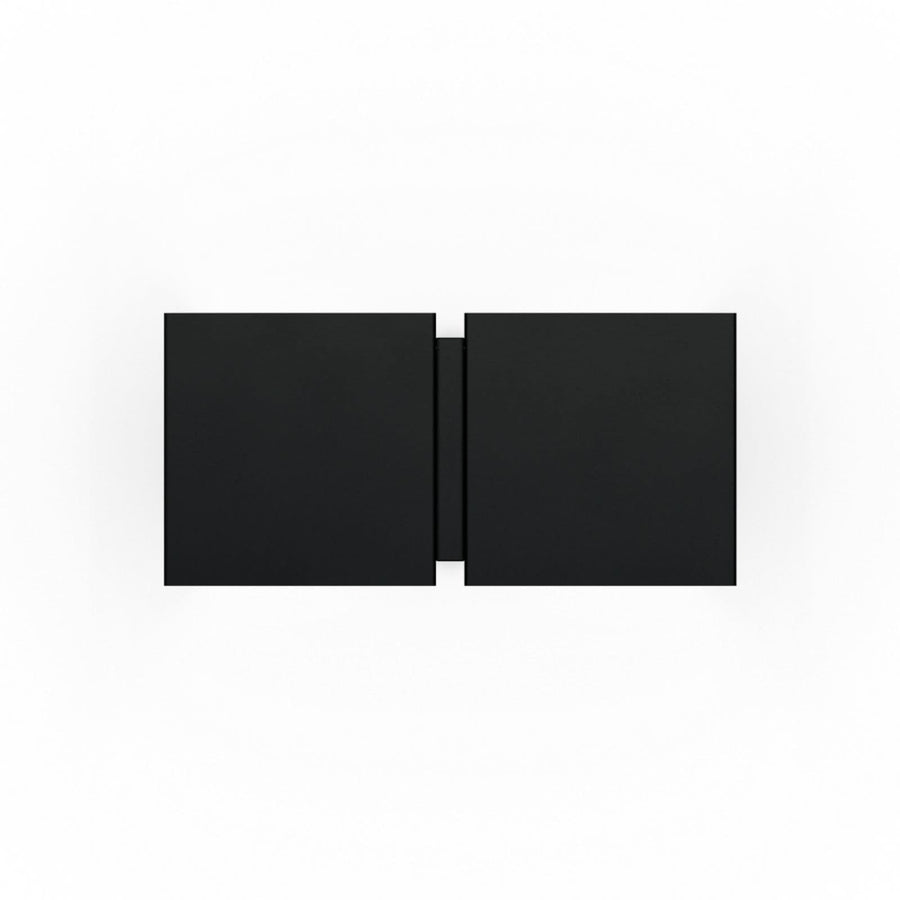 Applique murale CG Square en acier, noir mat, 2 lumières, hauteur 10 cm