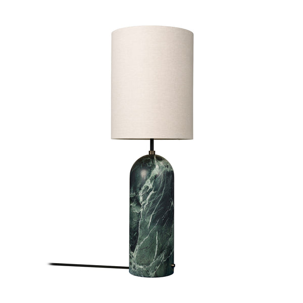 Lampadaire Gravity XL High en tissu, vert foncé marbré et crème, 3 lumières, hauteur 135 cm