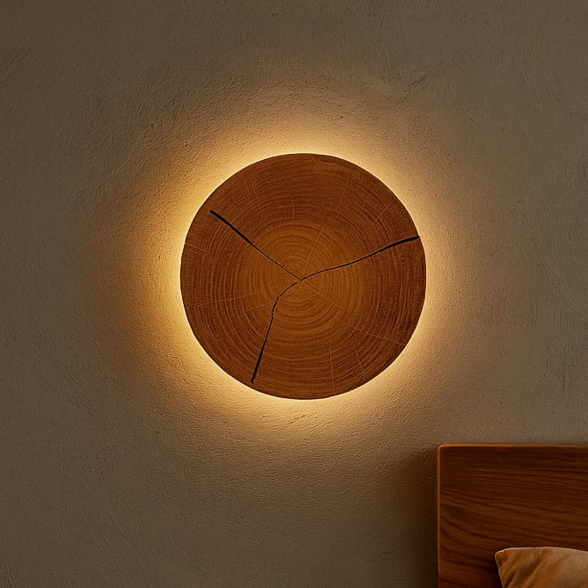 Applique murale LED Havana S en bois, noir mat, Ø 19 cm, IP44, 12 W