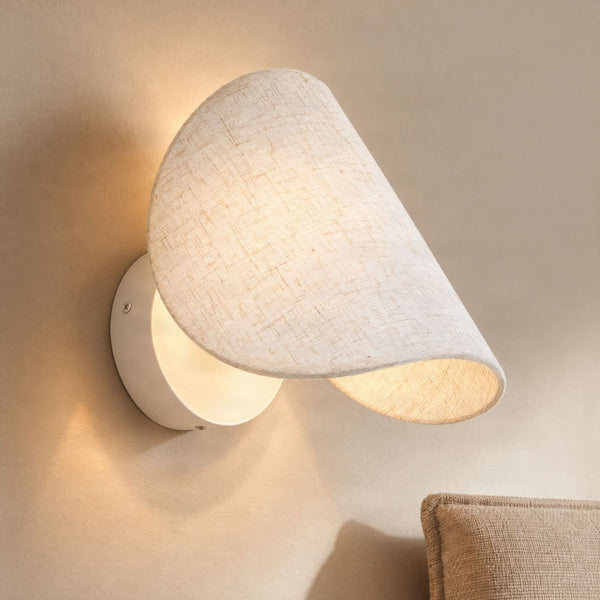 Applique murale LED Tamani en verre, beige et blanc, hauteur 27 cm