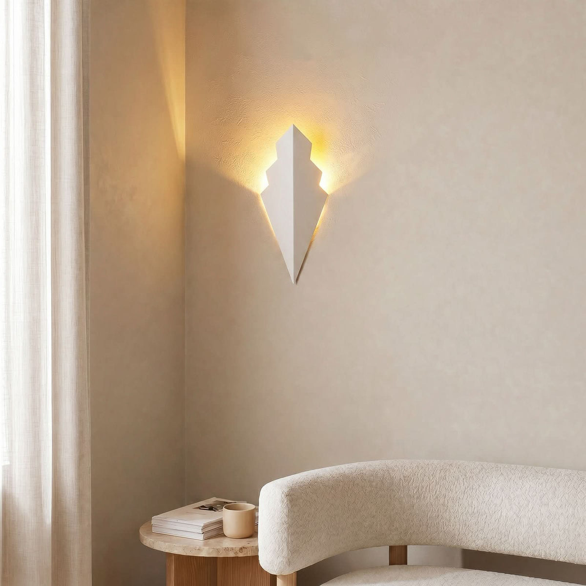 Applique murale Arrow en métal, blanc, hauteur 40 cm