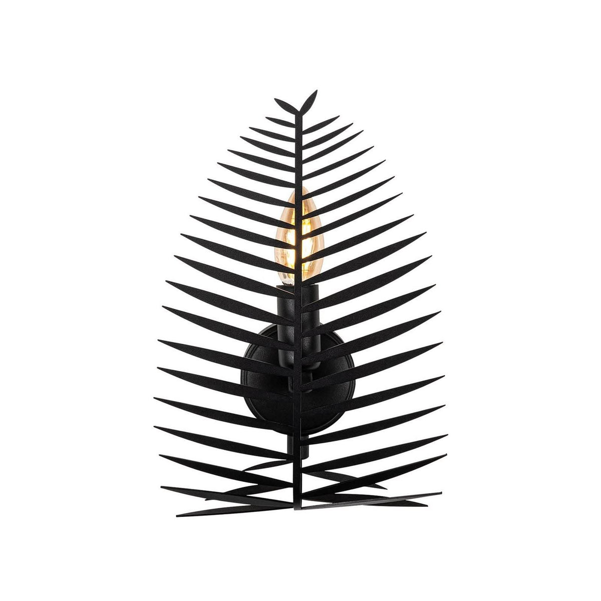 Applique murale Leaf en métal, noir, hauteur 30 cm