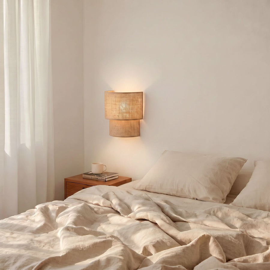 Applique murale Boho en tissu, marron, hauteur 21,5 cm