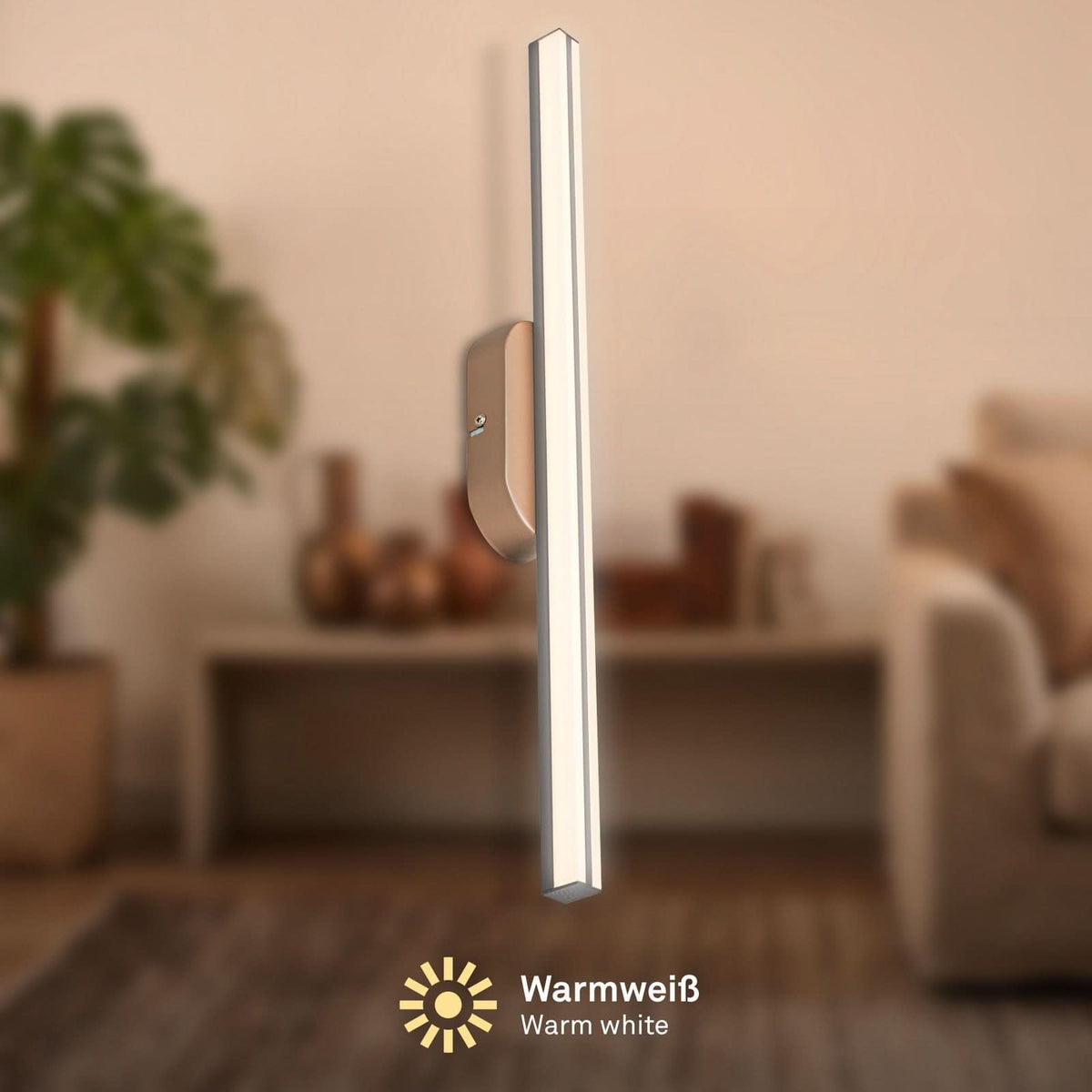 Applique murale LED Ruth en métal, bronze et blanc, hauteur 60 cm