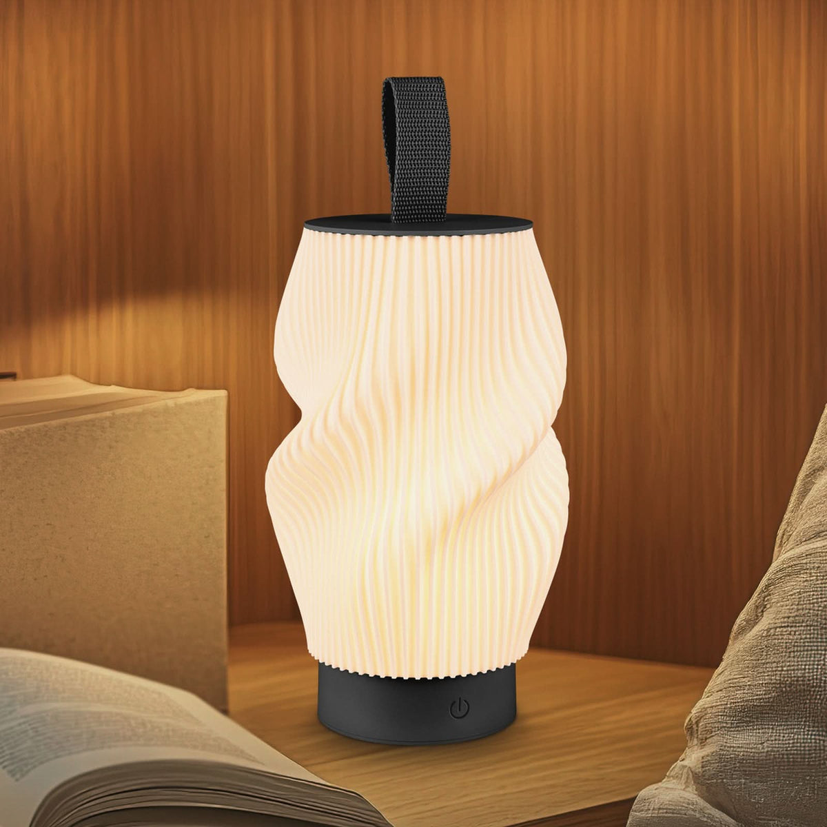 Lampe à poser d'extérieur LED rechargeable Brilo, noir mat et blanc, Ø 14 cm, IP44